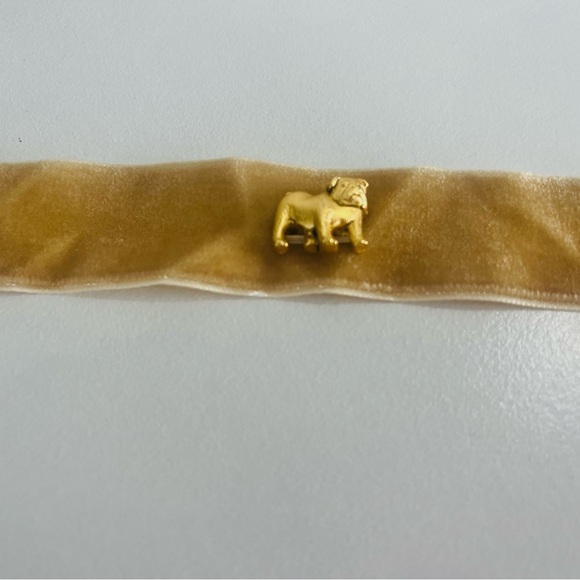 Velvet Fabric Bracelet with Bulldog Charms - Picture 7 of 13